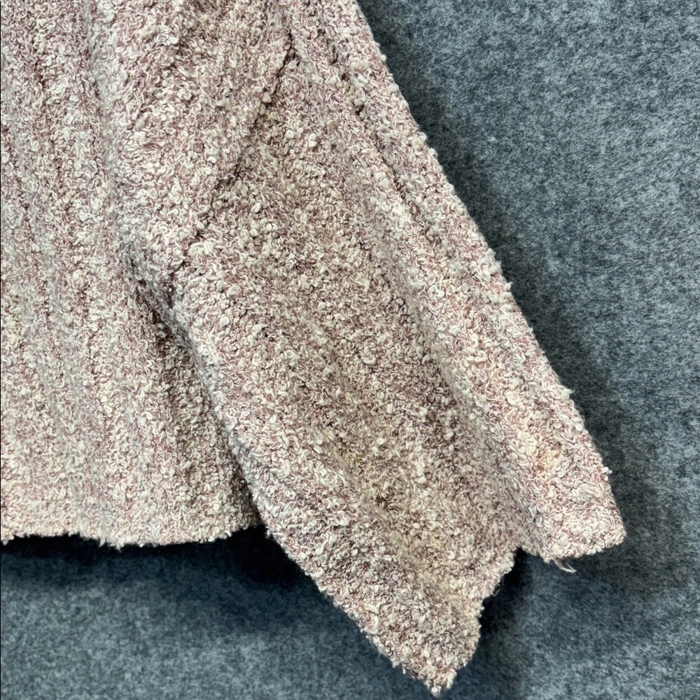 Free People Textured Knit Sweater mauve  and Cream wide sleeve ribbed sweater - Picture 5 of 11